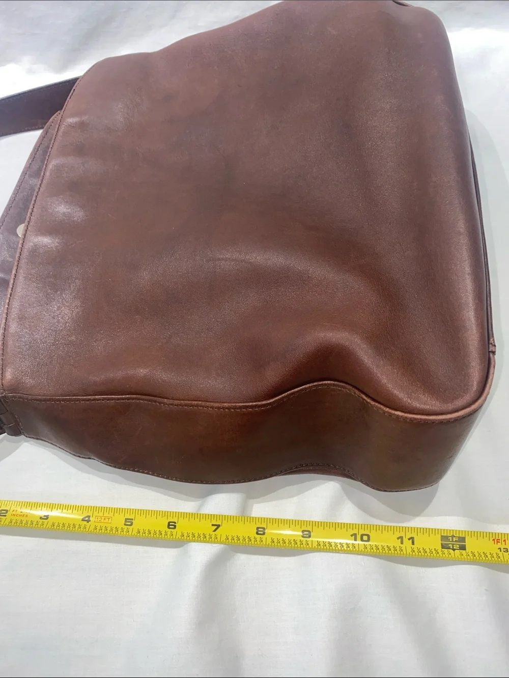Coach 9180 USA Brown Leather Shoulder Bag with Front Slip Pocket